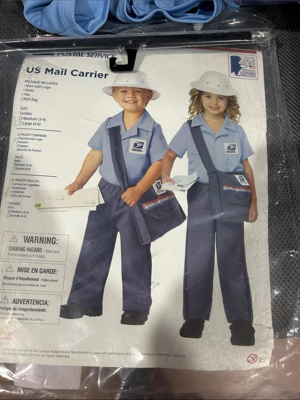 USPS Kids Toddler Mail Carrier Costume - Light Blue & Navy USPS licensed costume - Picture 4 of 4
